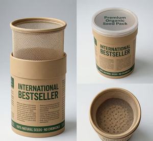 Premium 3/5/9 Holes Sieve Lid Recyclable Brown Kraft Paper Tube for Wildflower Seed Set Packaging - Product Image 6