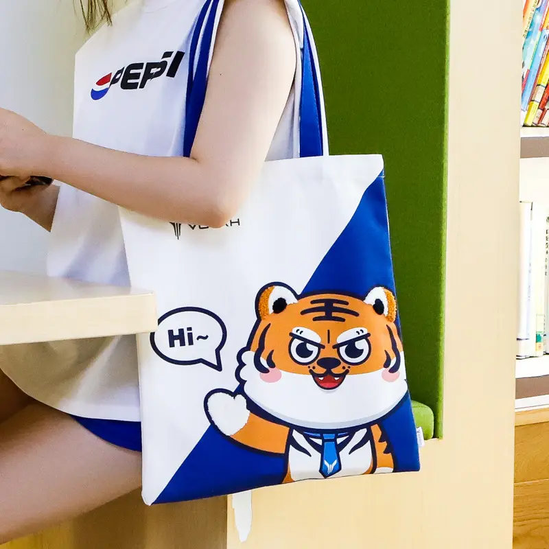 कैनवास मुद्रण रंग लोगो छात्रों Tutoring कपास बैग विज्ञापन शॉपिंग बैग कंधे कैनवास बैग