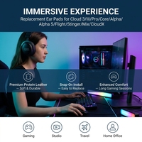 Bantalan Telinga Pengganti Premium Dengan Kulit Protein Untuk Headset Cloud 3/III/Pro/Core/Alpha/Alpha S/Flight/Stinger/Mix/CloudX