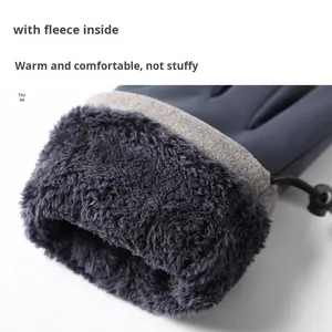 Gants d'hiver pour hommes avec fonction tactile, coupe-vent, imperméables, doublés de polaire épaisse - Product Image 3