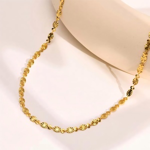 Collier ras du cou simple en acier inoxydable plaqué or 18 carats avec chaîne ovale estampillée pour fille, bijoux de mode quotidiens - Product Image 2