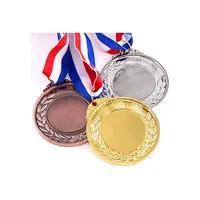 Medallas de bronce y oro metálico con cintas, estilo olímpico para actividades infantiles, aula, Juegos de oficina y Deportes