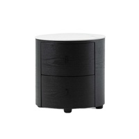Table de chevet minimaliste italienne de style nordique avec rangement, en bois massif et plateau en ardoise, 40 cm, pour petits espaces, Chine