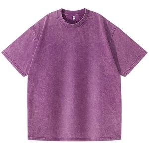 T-shirt vintage lavé à l'acide avec logo personnalisé T-shirt surdimensionné vierge en coton épais pour hommes 100% T-shirt en coton pour hommes - Product Image 3