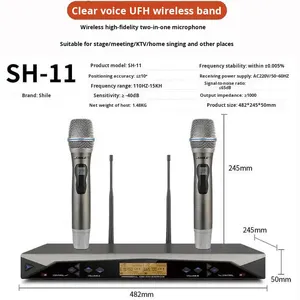 SHILE HF-6 AV-24 SH-11 <strong>Professional</strong> Home Theater KTV Audio Set Bookshelf <strong>Speaker</strong> with Wireless Microphone Support Display Screen - Product Image 4