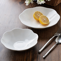 Assiette à fruits secs en céramique de style japonais de forme irrégulière, en porcelaine fine, avec bordure, compatible micro-ondes, assiette à soupe