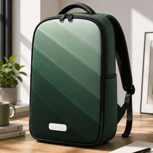 Customized logo Large Capacity Gradient Blue <b>Backpack</b> Laptop Bag PU Leather Water Proof Outdoor <b>Backpack</b> for Travel and Business - Product Image 3