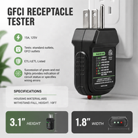 Testeur de prises électriques GFCI 15A 125V, prises homologuées ETL |   Teste 7 conditions de câblage et détecte les défauts