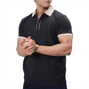 Collar Design Solid Color Breathable <b>Canvas</b> Men's for Shirts Customized Logo Short Sleeve High Quality Casual Outdoor Sportswear - Product Image 1