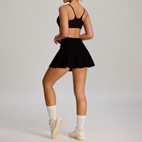 Ensemble de jupe de tennis pour femmes en stock du fabricant, vêtements de sport de badminton en plein air, ensemble deux pièces avec poches pour la protection de la modestie