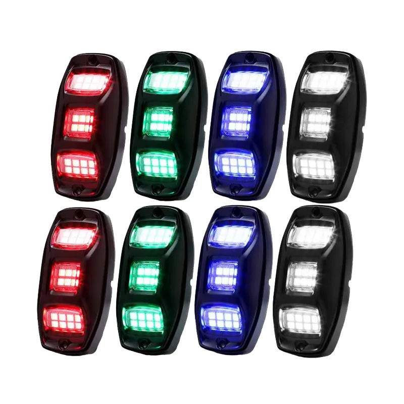 8 pod 210 gradi grandangolare RGBW LED Rock luci del telefono telefono telecomando modalità musica vocale per fuoristrada SUV ATV UTV