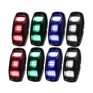 8 Pods 210 Degrees Wide Angle RGBW LED Rock Lights Phone App Remote Control Voice Music Mode for Off Road Truck SUV ATV UTV