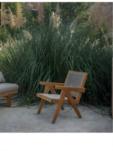 Conjunto de Muebles de Teca para Patio Exterior, para Alquiler Vacacional, Balcón de Hotel, Sofá, Silla y Mesa de Centro - Product Image 6