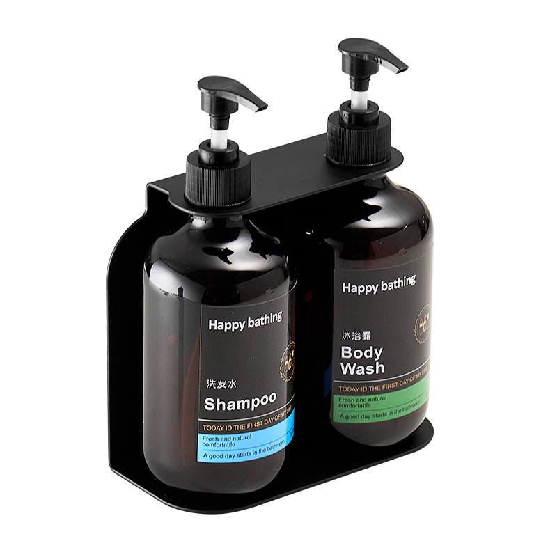 Double Soap Holder для Hotel Liquid Soap, Wall Bracket, Matte Black