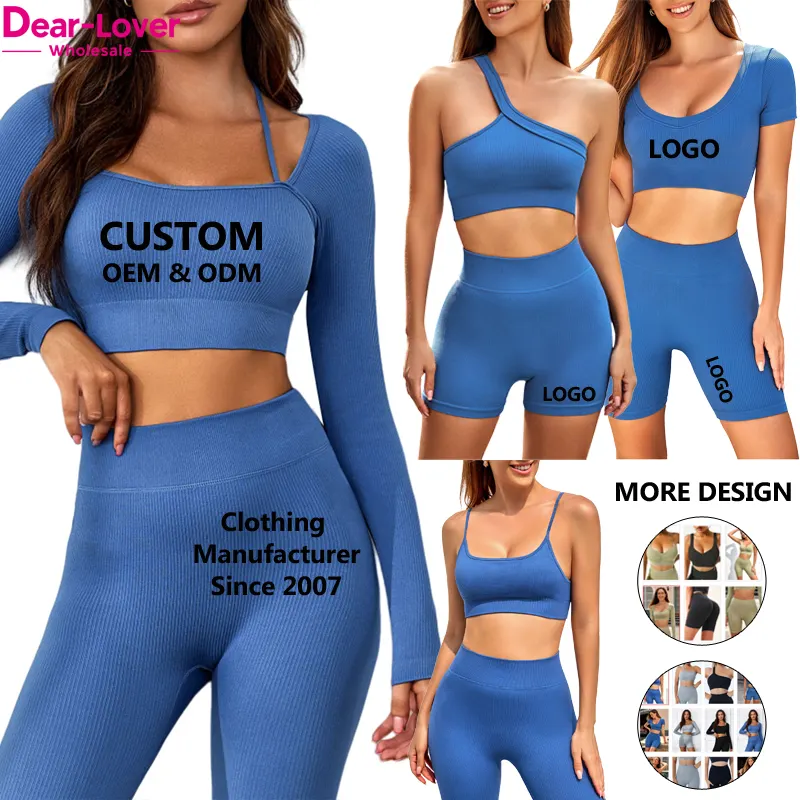 Thân Yêu-người yêu Activewear các nhà sản xuất OEM ODM biểu tượng tùy chỉnh liền mạch Bộ yoga tập thể dục phụ nữ quần áo phòng tập thể dục mặc YoGa Bộ