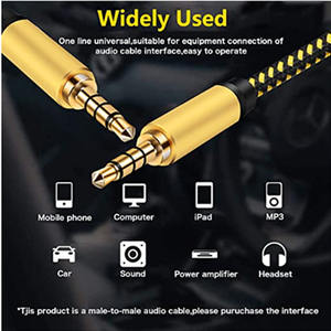 <span class=keywords><strong>สาย</strong></span>สัญญาณเสียง TRRS 3.5 มม., 5 ฟุต 4 ตัวนำ (4 ขั้ว) พร้อมไมโครโฟน [รองรับไมโครโฟน] <span class=keywords><strong>สาย</strong></span> <span class=keywords><strong>Aux</strong></span> แบบถักไนลอน รองรับลำโพง - Product Image 2