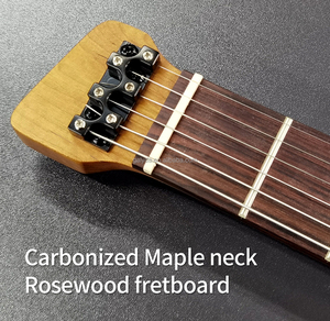 Vente directe d'usine de guitares électriques sans tête avec manche en érable, touche en palissandre et corps en acrylique. - Product Image 3