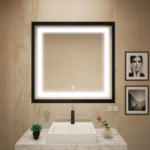 Modern Framed LED <b>Vanity</b> <b>Makeup</b> Mirror Black Aluminum Frame Adjustable Color Temperature Graphic Hotel Apartment Villa - Product Image 2