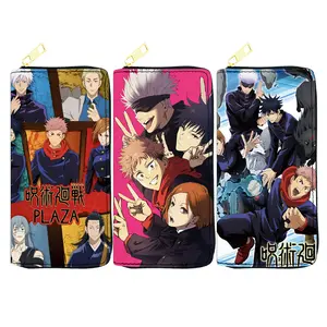 100 Designs DBZ Luffy Kakashi Jujutsu Kaisen Coin Wallet Long PU Leather Multi Phone Card Holder Wollet Men Wallet for Girls