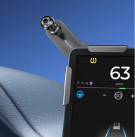 Base de Montaje para Teléfono en Pantalla de Coche, Sin Adhesivo, con Clip, Cabezal de Bola de 17 mm, Almohadilla de Silicona Antivibración, Base Metálica para Pantalla de Control Central de Vehículos Eléctricos