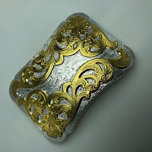 Hebilla de cinturón de latón macizo personalizada, logotipo de flor grabado en 3D de lujo, clip de cuentas doradas y plateadas, placa con nombre occidental, 40mm de ancho interno - Product Image 4