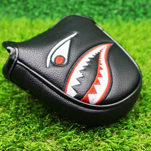 Housse de tête de club de <span class=keywords><strong>golf</strong></span> <span class=keywords><strong>War</strong></span> Shark en cuir PU noir avec fermeture magnétique pour le dropshipping - Product Image 3