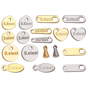 Pendentif Breloque en Acier Inoxydable Vierge Gravé avec Logo Personnalisé pour Fabrication de Bijoux, Plaque de Marque Personnalisée de Petite Taille - Product Image 3