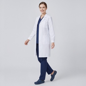 Camici Bianchi Medici, Uniformi per Dottori e Infermieri, Abbigliamento da Laboratorio per Studenti, Maniche Lunghe e Corte, Cotone e Poliestere, Logo Personalizzabile - Product Image 4