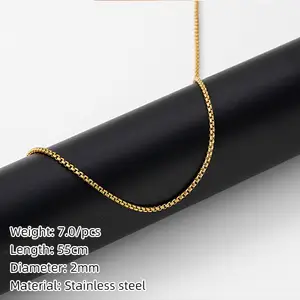 2Mm Nieuwe Klassieke Zilveren Gouden Kleur Parel Ketting Rvs Ketting Chain Voor Sieraden