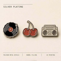Badge en émail dur rétro musical, direct usine, épinglette pour sac, cadeau tendance pour les passionnés, vente en gros