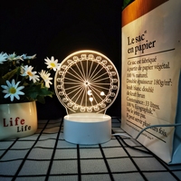 Panneau acrylique créatif 3D veilleuse LED Cadeau d'anniversaire Cadeau de vacances Décoration de la maison pour les amis