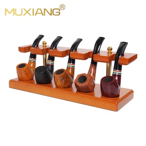 Muxiang Wooden <b>Pipe</b> <b>Stand</b> 5 Position Upright Holder Display Rack For Smoking <b>Pipes</b> - Product Image 5