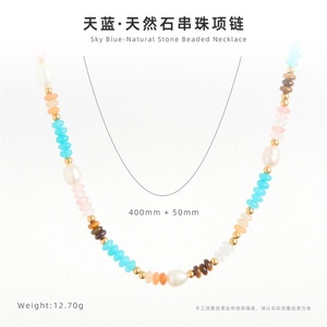 Wholesale Stainless Steel Imitation Pearl Beads Charms Bracelet <b>Necklace</b> Jewelry Set for Wedding Gift Party - Product Image 3