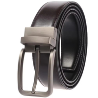 Ceinture réversible en cuir véritable pour homme, 360. Ceinture de costume à boucle rotative, ceinture de taille professionnelle vierge sans logo