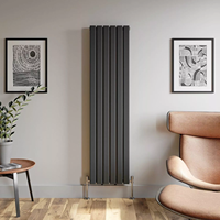 Radiateur de Chauffage Anthracite Vertical Mural Moderne à Double Panneau Plat Central pour la Maison