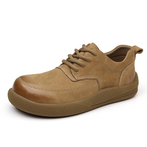 2026 Spring and Autumn Genuine Leather Men’s <b>Shoes</b>, Autumn New Style Casual Leather <b>Shoes</b>, <b>Soft</b>-soled Retro Workwear <b>Shoes</b> - Product Image 4