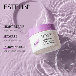 ESTELIN Crème éclaircissante <span class=keywords><strong>de</strong></span> <span class=keywords><strong>nuit</strong></span> au rétinol <span class=keywords><strong>Age</strong></span> <span class=keywords><strong>Perfect</strong></span> pour le visage, crème anti-rides blanchissante pour la peau du visage en Chine - Product Image 4