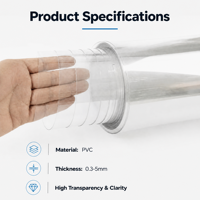 Film PVC souple anti-UV ignifuge super transparent non toxique, feuille plastique flexible, épaisseur personnalisée pour serre