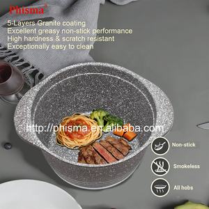 Ensemble de casseroles de luxe en aluminium moulé sous pression antiadhésif pour cuisine, revêtement antiadhésif en marbre haute température, revêtement en granit - Product Image 3