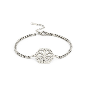 Nordic Vegvisir símbolo rúnica brújula pulsera para hombres mujeres Acero inoxidable nórdico amuleto joyería pagana - Product Image 6