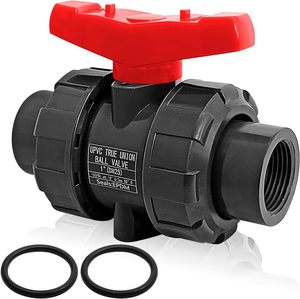 Vanne à boisseau sphérique en <span class=keywords><strong>PVC</strong></span> gris foncé à raccordement direct PN10/16 DIN ANSI pour conduites d'eau et de produits chimiques – Offre Spéciale - Product Image 1
