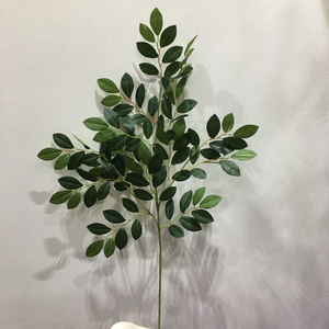 تصميم جديد عالي الجودة لأوراق شجرة العصافير الخضراء الاصطناعية، فروع أوراق البانيان الفرنسي الطويلة لتزيين المنزل وحفلات الزفاف - Product Image 5