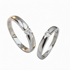 Customized Gold Promise <b>Ring</b> Set Round Brilliant Cut Diamond Wedding Bands for <b>Couples</b> Anniversary Party - Product Image 1