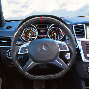 Volante de Fibra de Carbono para <span class=keywords><strong>Mercedes</strong></span> Benz Clase C E G AMG G63 W204 S204 W212 <span class=keywords><strong>V212</strong></span> S212 W463, Volante con Luces LED - Product Image 6