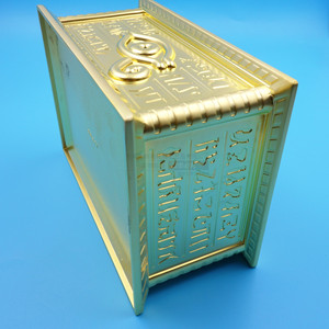 Boîte à bijoux en alliage de zinc moulé sous pression, finition métallique plaquée or, forme géométrique, rangement de bureau, cadeau d'affaires - Product Image 3