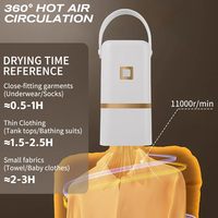 Séchoir à linge pliable de voyage à air chaud, électrique, portable et compact