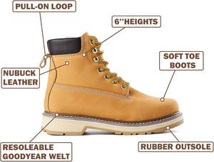 Bottes de travail <span class=keywords><strong>DieHard</strong></span> 84101 pour hommes, en cuir nubuck de 6 pouces, à lacets, à bout souple, antidérapantes, confortables, pour usage en usine - Product Image 6