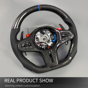 Volante Personalizado de Fibra de Carbono Real para BMW G05 G20 G30 G2X G3X X5 X3M X4M M2 M3 M4 M5 <span class=keywords><strong>M8</strong></span> Z4 840i 740i 540i 440i 340i 330i - Product Image 3
