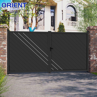 Portes en aluminium à persiennes extérieures pour maisons, portail automatique moderne en aluminium, panneau de portail en aluminium de 4 m, portail battant en aluminium pour allée