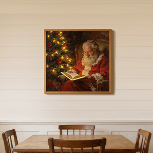 Impresión de Arte Luminoso LED de <span class=keywords><strong>Santa</strong></span> <span class=keywords><strong>Claus</strong></span> para Navidad, Impresión LED en Lienzo, Marco Rústico Navideño para Decoración - Product Image 2